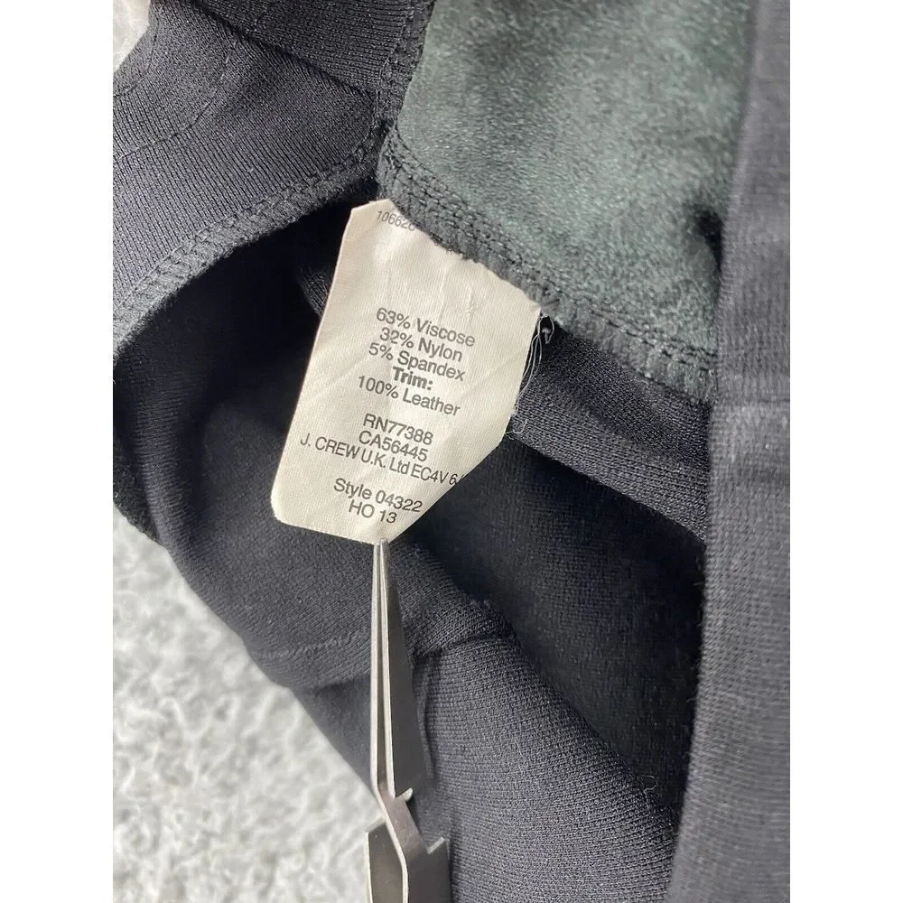 J CREW Womens Pants Sz 6 Black Skinny Ponte‎ Gray Stripe Stretch Exposed Zipper
